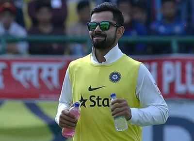 India Vs Australia Test match: Drinks break brings Virat Kohli to the pitch