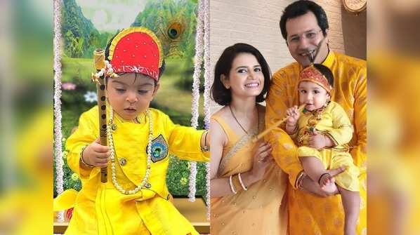 TV celebs dress up their adorable babies as Krishna and Radha on Janmashtami