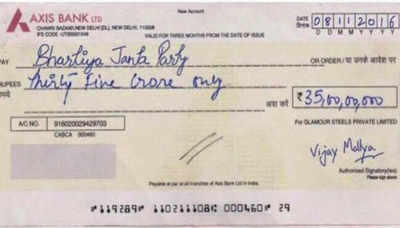 Fake News Buster: No cheque from Mallya to BJP