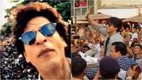Watch: Shah Rukh Khan gets on the rooftop of his car, surprises fans outside his residence 