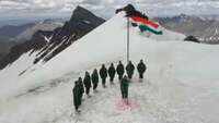 Independence Day 2020: Indian Army soldiers in J&K's Gurez Sector hoist tricolour on a snow covered peak 