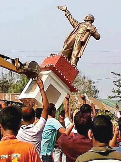 CPI(M) lashes out at BJP as Lenin ‘falls’ in Tripura