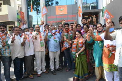 Karnataka bypolls: BJP workers celebrate victory; Congress accepts defeat