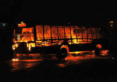 3 killed as bus catches fire in Hubballi