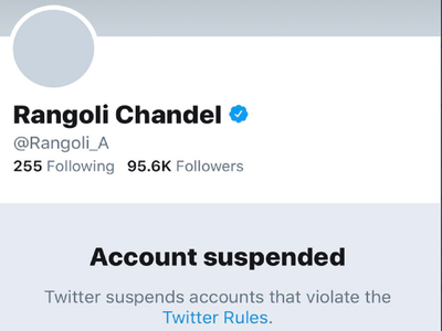 Twitter suspends Rangoli Chandel's account for violating rules