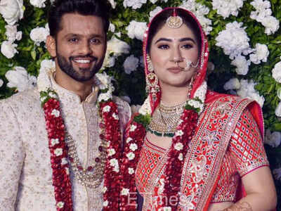 Rahul Vaidya-Disha Parmar wedding live updates: Couple looks regal in their D-Day outfits