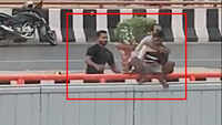 On cam: Man tries to jump off Hyderabad flyover, rescued by passersby 