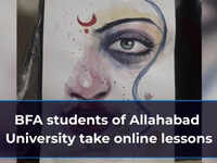 BFA students of Allahabad University take online lessons 