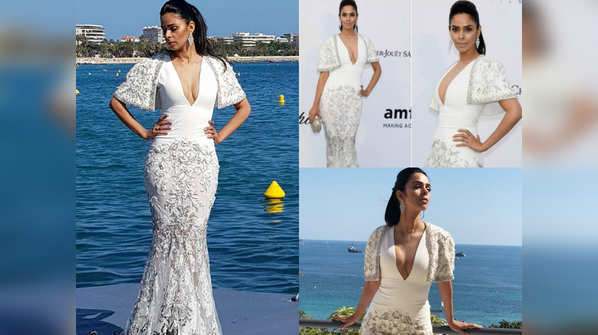 Mallika Sherawat looks divine in white at Cannes 2018