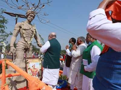 Row over Amit Shah garlanding 'wrong' statue of Birsa Munda