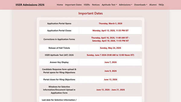 IISER IAT admit card 2026 shortly at iiseradmission.in for June 7 CBT exam; here's how to download hall ticket