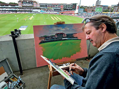 Former England wicketkeeper Jack Russell is winning hearts with his artistic skills