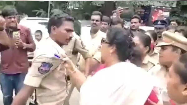 Protesting Rahul Gandhi's ED grilling, Renuka Chowdhury grabs cop's collar in Hyderabad; case registered