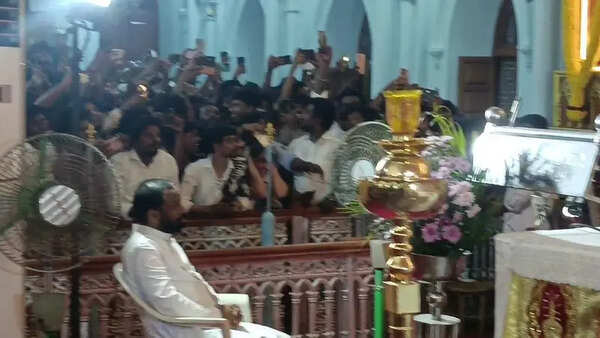 Vijay fans raise TVK slogans inside Velankanni church, draw flak