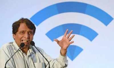 Suresh Prabhu launches wi-fi at 8 city stns