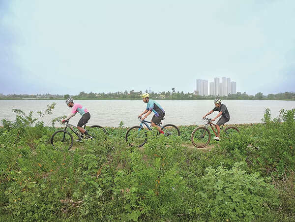 Pedalling through wetlands that feed & cleanse the city