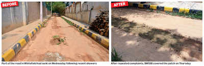 BWSSB fixes Whitefield road again but residents doubt it will stay