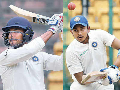 Mayank hits 220*, Shaw 136 as India A get on top