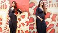 Neha Kaul stuns in black dress as she flaunts her baby bump 