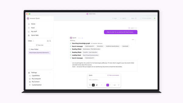 Amazon Quick takes On ChatGPT and Claude with a desktop AI chatbot that promises to never forget how you work