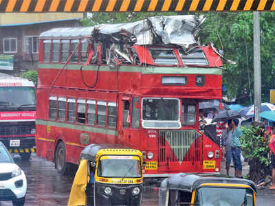 Double trouble: BEST bus crashes into barrier