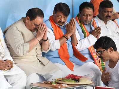 JP Nadda offers mass tarpan for slain BJP workers in West Bengal