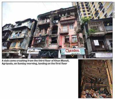 Agripada building slab falls, yet families won't budge