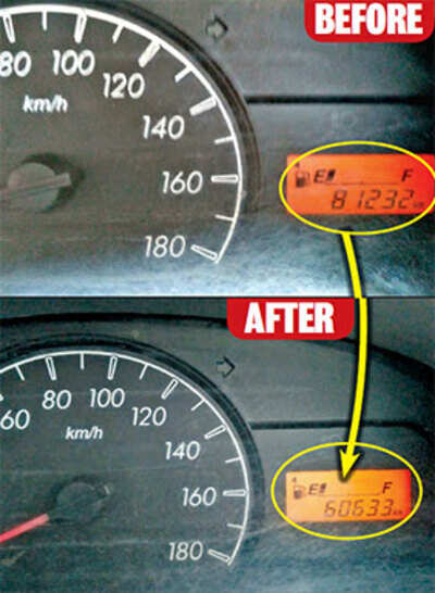 lower miles on odometer