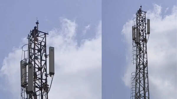 Buxar man climbs 60-metre-high electricity tower after spat with wife; rescued
