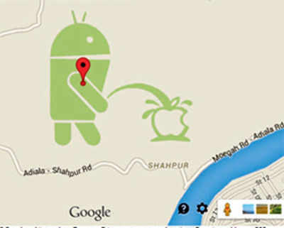 Android urinating on Apple found on Google Maps, deleted later
