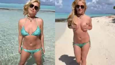 Britney Spears ditches her bikini top on beach in her latest video on  Instagram; check it out