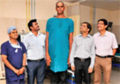 A tumour made him seven feet tall