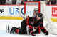 Philadelphia Flyers goaltender Dan Vladar confronts Logan Stankoven during Carolina Hurricanes NHL playoff Game 2 match