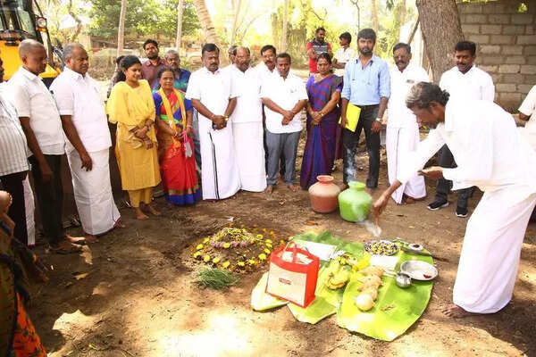 Bhoomi Pooja for new corporation school building