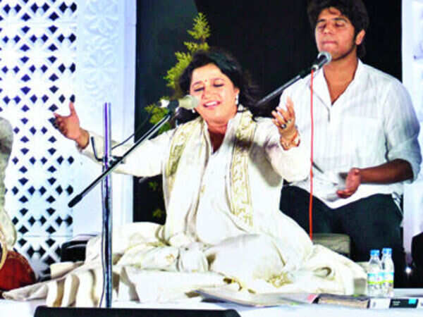 Kavita Seth performs at a Sufi music festival in Bhopal