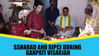 Ssharad Malhotra and Ripci Bhatia during Ganpati Visarjan 