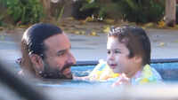 Taimur Ali Khan enjoys in pool with dad Saif Ali Khan 