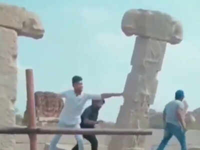 Four youths vandalise ancient pillars at world heritage site, arrested