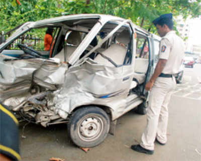Four hurt as ‘speeding’ car rams van