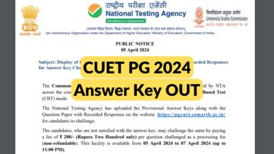 CUET PG Answer Key 2024 Live Updates: Provisional Answer Key OUT at pgcuet.samarth.ac.in, direct link here
