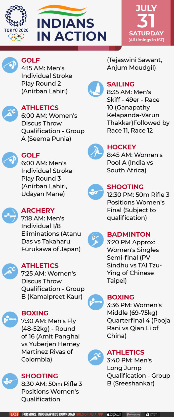 Tokyo olympics schedule