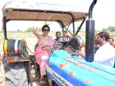 BJP MP Hema Malini trolled again; this time for driving a tractor in Govardhan