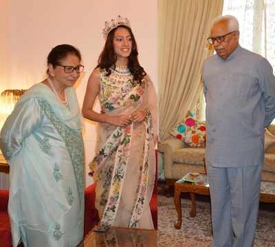 Sana Dua, Miss India, first runner up calls on Governor and the First Lady