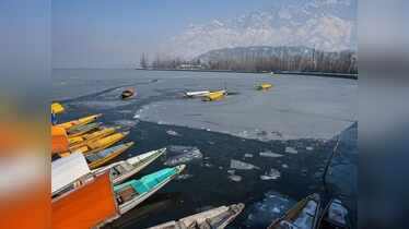 Dal Lake freezes as mercury plummets in Jammu and Kashmir