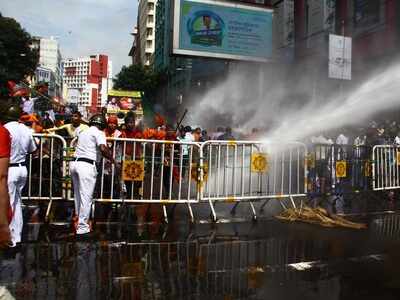 Five BJP workers injured in protest against high electricity tariff in Kolkata