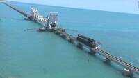 Tamil Nadu: Testing of railway engine performed on railway bridge in Rameswaram 