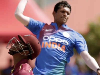 India labour to four-wicket win over West Indies in first T20I