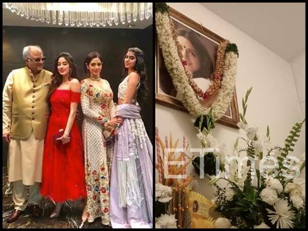 Pics: Boney, Khushi, and Janhvi Kapoor organise a pooja at home on Sridevi’s birth anniversary – Exclusive!