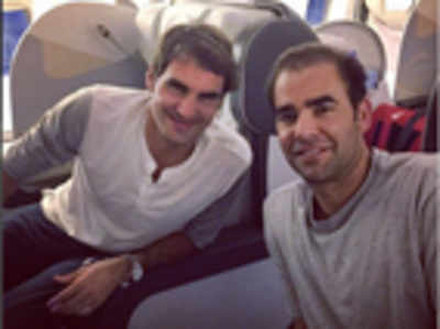 Two Aces: Federer and Sampras mark arrival in India with selfie