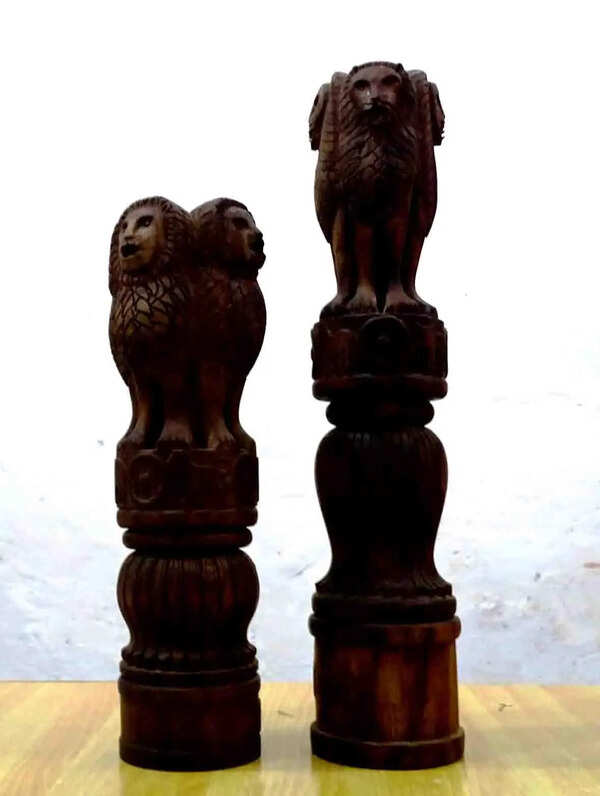 Inmate crafts Ashoka Emblem replicas from scrap wood inside Kaushambi Jail